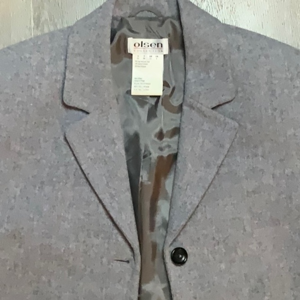 OLSEN Collection Ladies Virgin Wool and Cashmere Grey Coat US Size 6